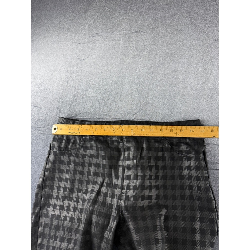 Sanctuary Womens XL Black Plaid Coated Pull On Leggings CP0720K7A Buffalo Check - Picture 10 of 11